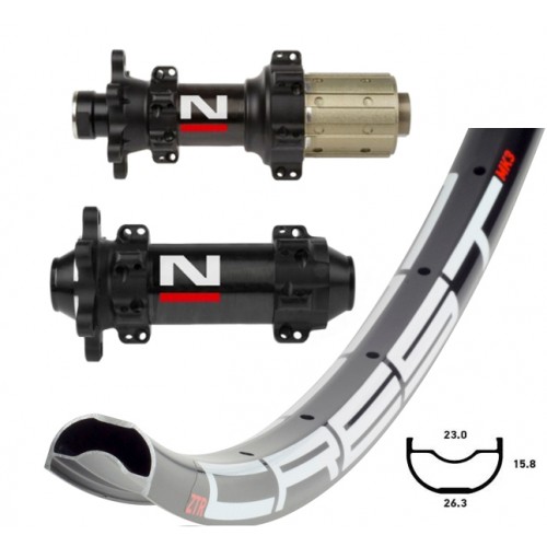 Stan's No Tubes ZTR Crest MK3 29" / Novatec D411CB / D412CB Carbon Straightpull wheelset approx. 1380g on the lightest spokes
